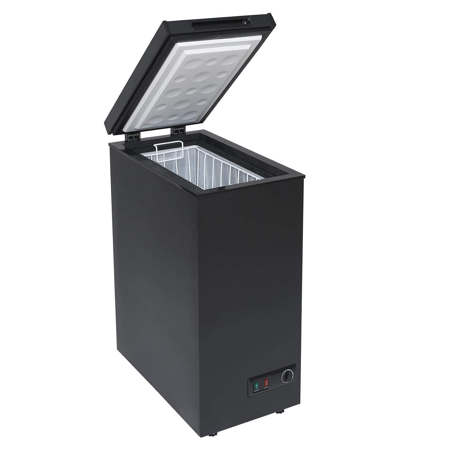61O8xuhP8mL._SL1500.jpg Chest Freezer 60L Slimline Compact Manual Defrost Black - Image 1