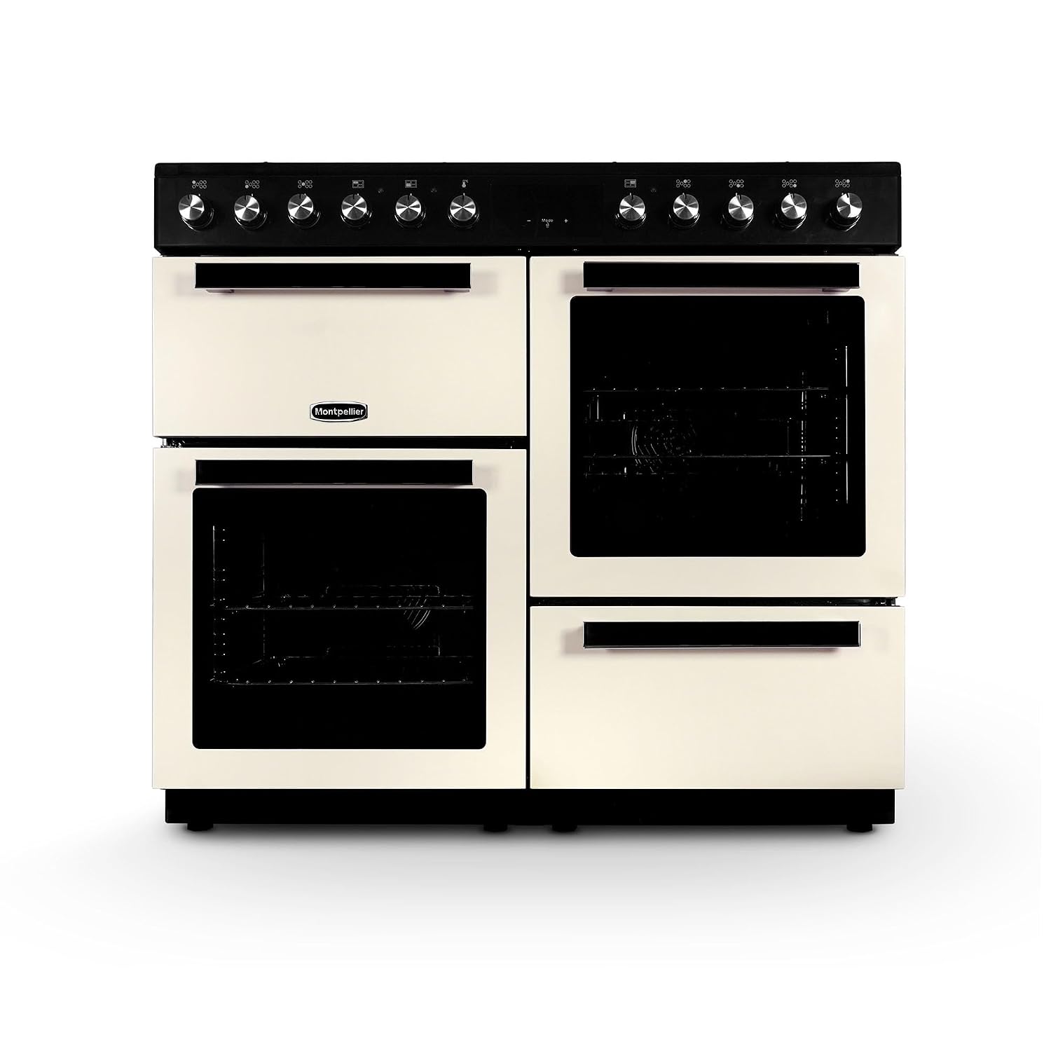 61PF8IkzEAL._SL1500.jpg Dual Fuel Range Cooker 100cm Freestanding 7 Burners 2 Ovens Cream - Image 1