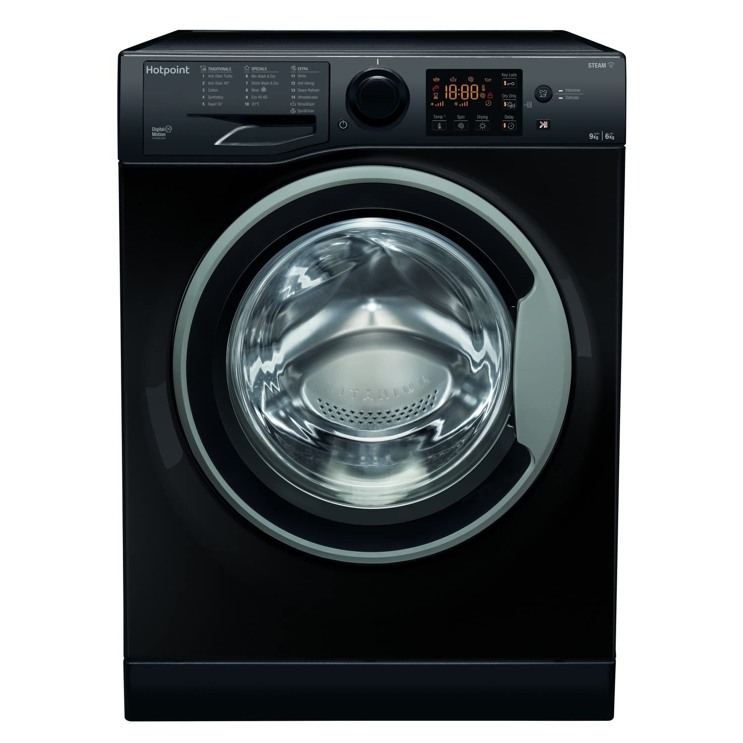 61PFNKp-HyL._SL1500.jpg Freestanding Washer Dryer 9kg Wash 6kg Dry 1400rpm Black - Image 1