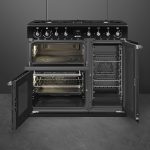 90cm Dual Fuel Range Cooker 61L Fan Convection Black - Image 4