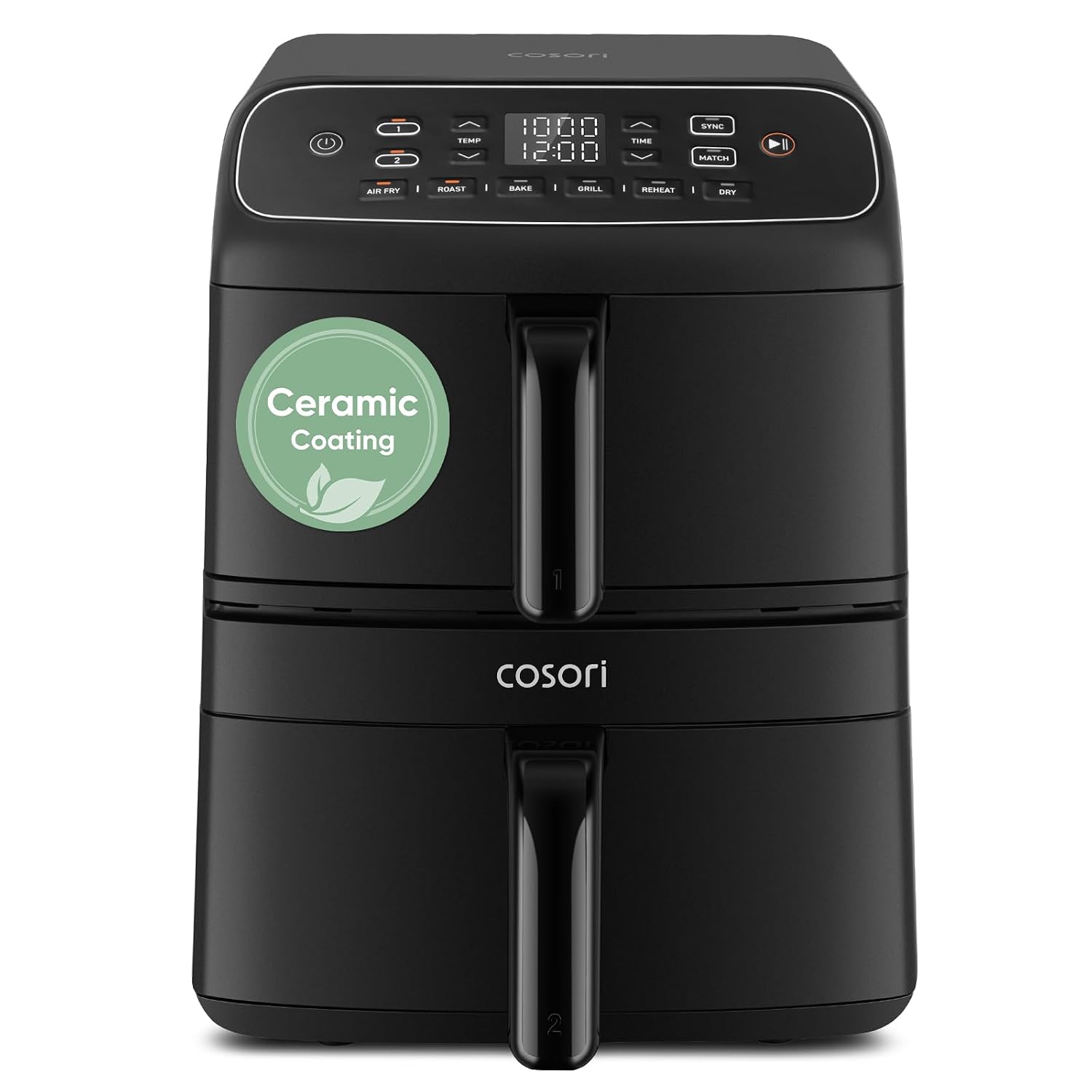 61RIOO2a8EL._SL1500.jpg Freestanding Double Stack Airfryer 8.6L 2630W 6 Functions Black - Image 1