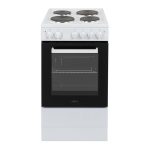 Freestanding Electric Cooker 62L 4 Solid Plate Hobs White