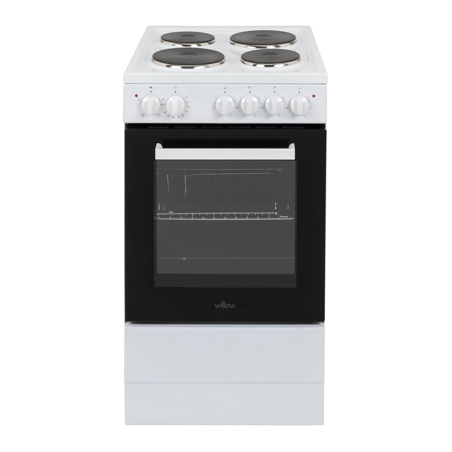 61S46sQK-2L._SL1500.jpg Freestanding Electric Cooker 62L 4 Solid Plate Hobs White - Image 1
