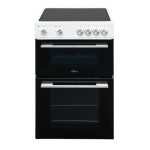Freestanding Electric Cooker 68L Twin Cavity Ceramic Hob 4 Zones White