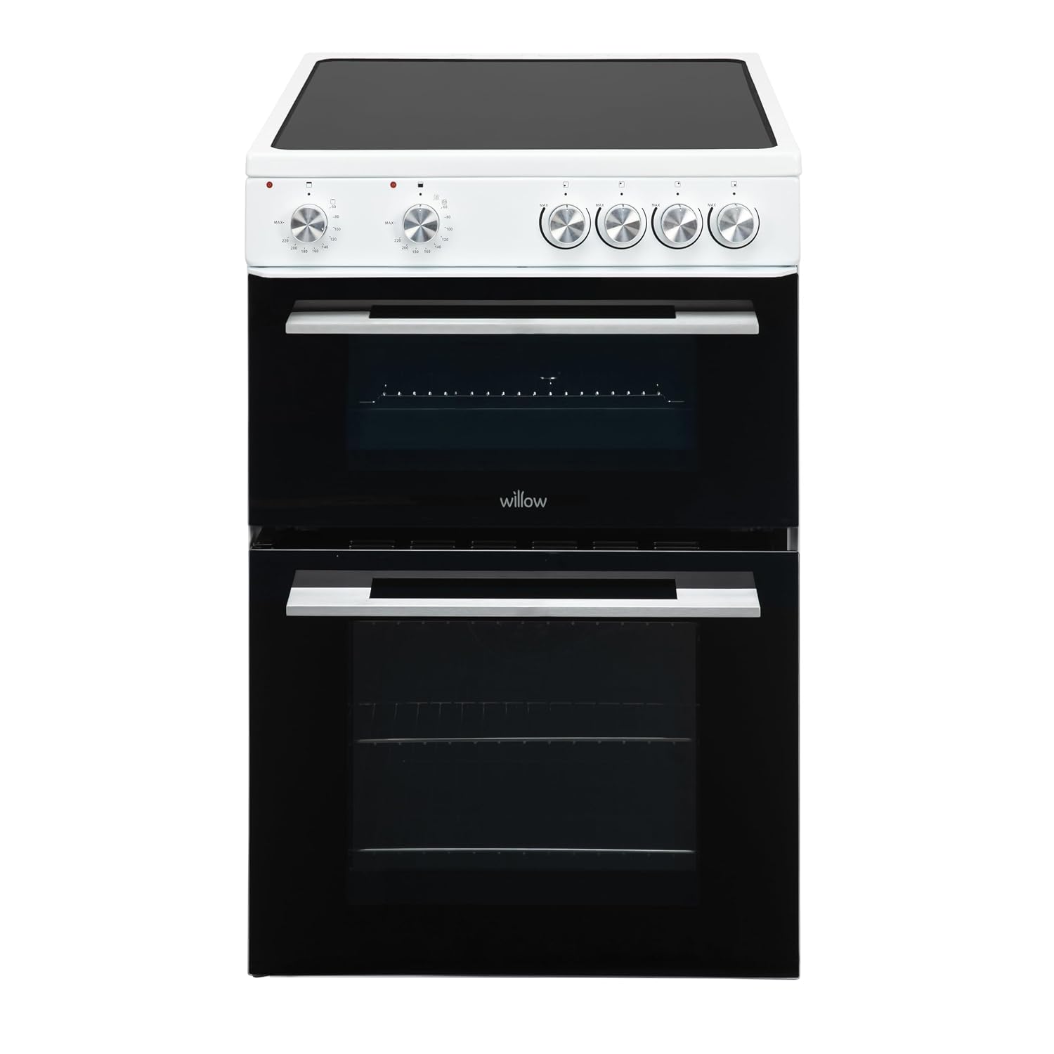 61Sgh_s1_jL._SL1500.jpg Freestanding Electric Cooker 68L Twin Cavity Ceramic Hob 4 Zones White - Image 1