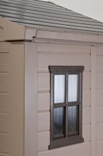 Plastic Garden Storage Shed 8 X 8 Ft Beige Double Doors Lockable - Image 7