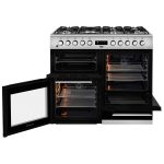 Freestanding Dual Fuel Range Cooker 156L 100cm Stainless Steel - Image 2