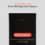 Freestanding Larder Fridge 130L Undercounter With Reversible Door Black - Image 2