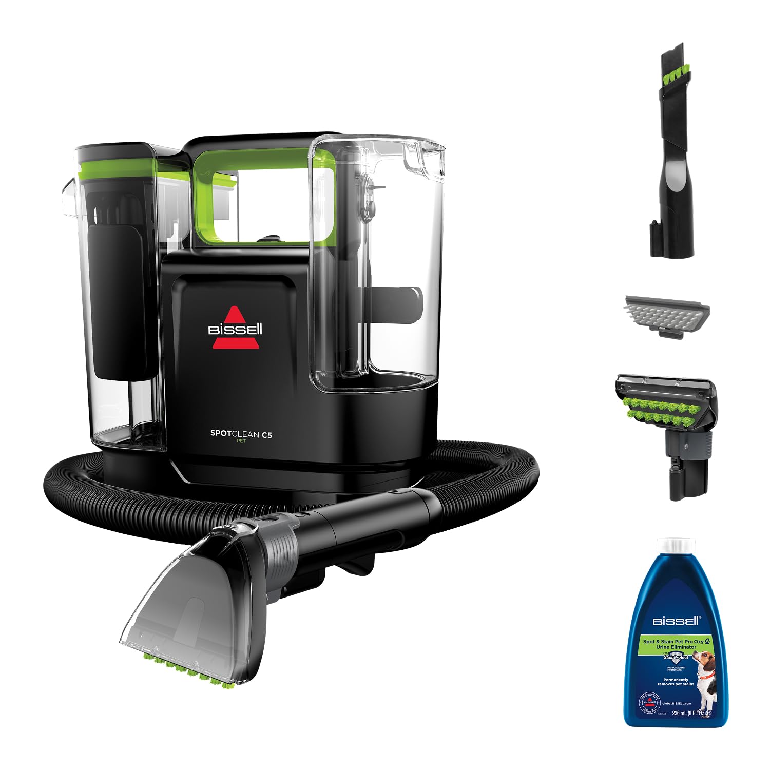 61VNJPatPVL._SL1500_2050bf96-cbbe-4d58-9c0f-96cac75b699b.jpg Portable Carpet Cleaner 16,400Pa Suction Dual Tank Black - Image 1
