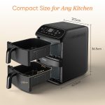 Freestanding Double Stack Airfryer 8.6L 2630W 6 Functions Black - Image 7