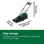 Cordless Lawn Mower 32cm 35L Grass Bag Mulch Plug Green - Image 6