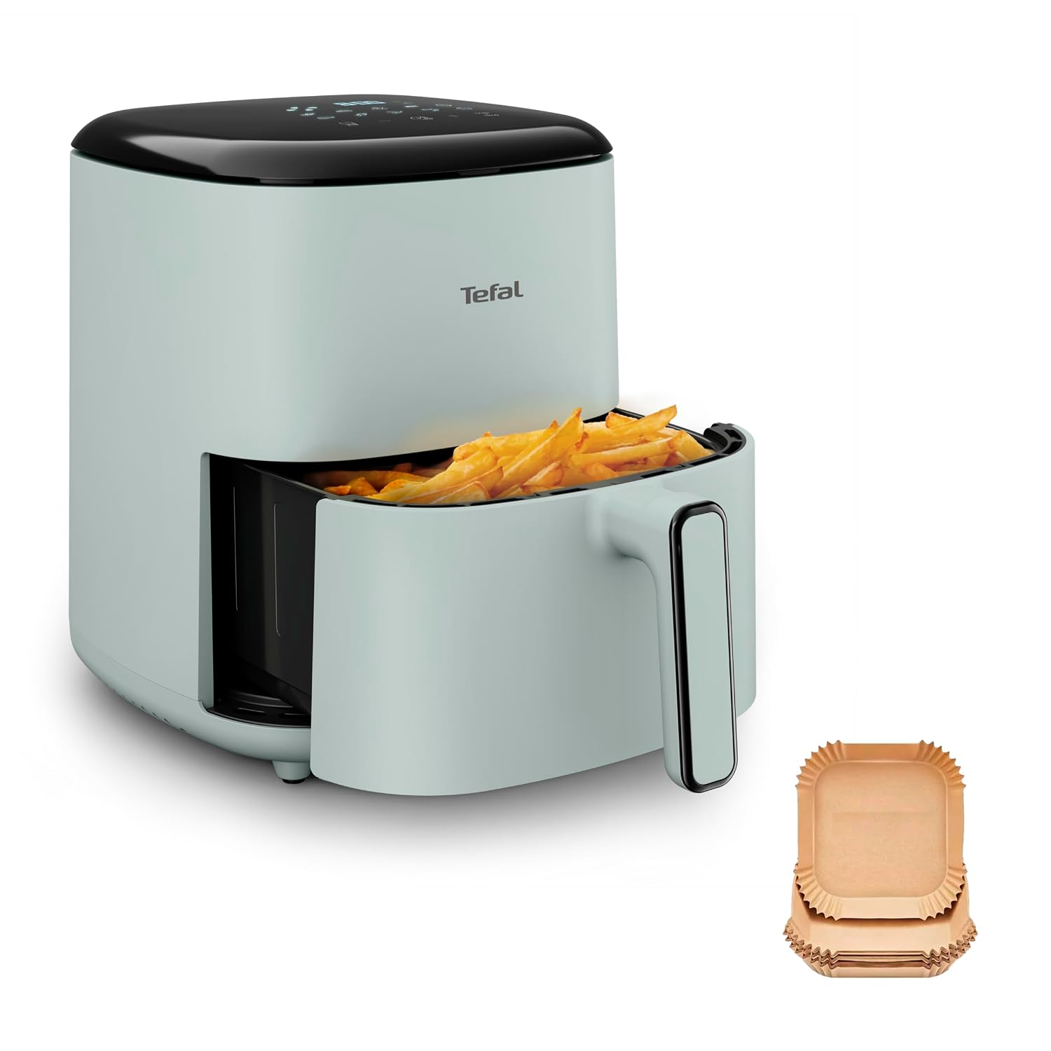 61WwALoBeaL._SL1500.jpg Air Fryer 5L 1500W 10 Programs Digital Touch Eucalyptus - Image 1