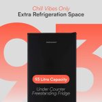 Freestanding Under Counter Fridge 93L Reversible Door Black - Image 3