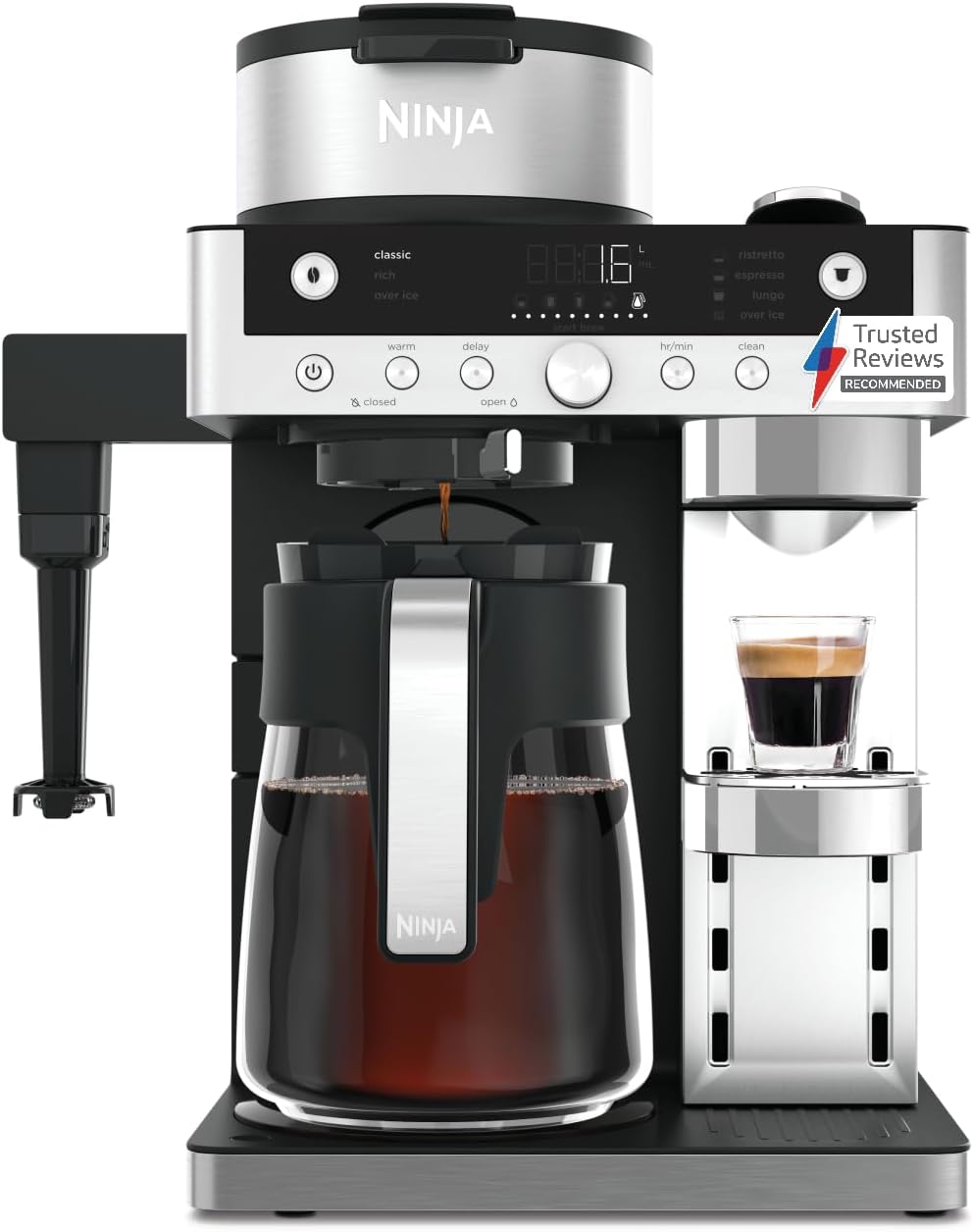 61YzZUTbFRL._AC_SL1400.jpg 2-in-1 Filter Coffee And Pod Capsule Machine 1.8L Built-in Milk Frother Black - Image 1