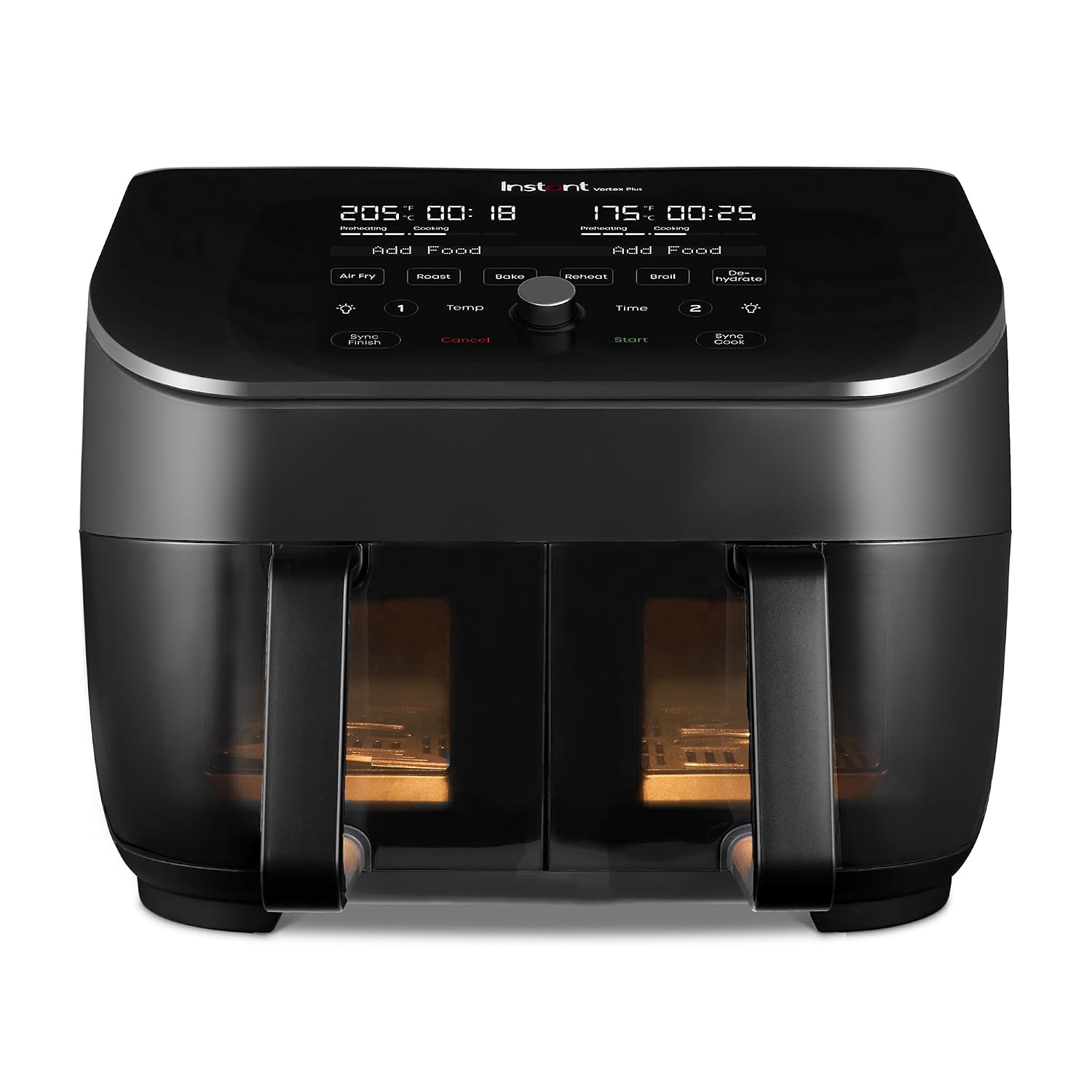 61cl8KSE8gL._SL1500.jpg Dual Basket Air Fryer 7.6L 1700W 8 Functions Black - Image 1