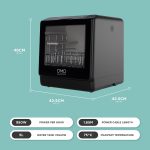 Mini Countertop Dishwasher 5L Touch Control LED Display 6 Programs Black - Image 2