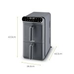 Dual Stack Air Fryer 11L 2460W 6 Presets Graphite - Image 6