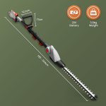 Cordless Pole Hedge Trimmer 193-244Cm 20V 2 Batteries Harness Grey - Image 6