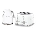 Retro Style Kettle And Toaster Set 1.7L 3000W 4-Slice 2000W White