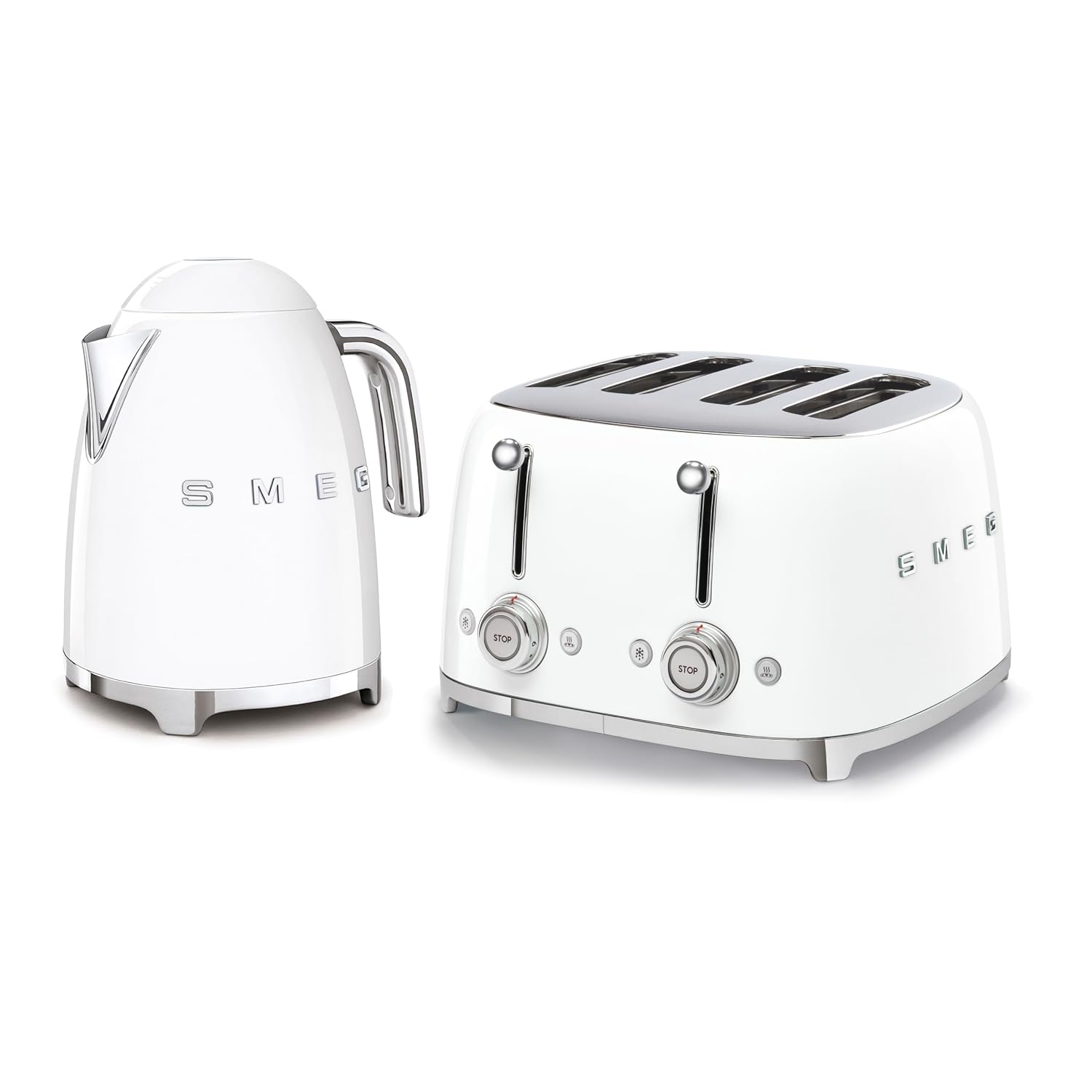 61hglOIoV2L._SL1500.jpg Retro Style Kettle And Toaster Set 1.7L 3000W 4-Slice 2000W White - Image 1