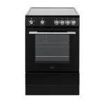 Freestanding Electric Single Cavity Cooker 68L 4 Ceramic Hobs Black