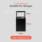 Freestanding Chest Freezer 99L Adjustable Thermostat Black - Image 4