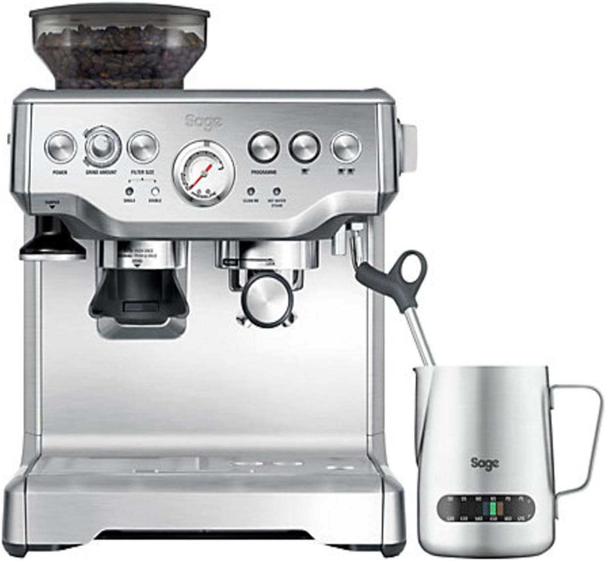 61kLdy1HlsL._AC_SL1300.jpg Bean To Cup Coffee Machine 16 Grind Settings 15 Bar Pump PID Temp Control Brushed Stainless Steel - Image 1
