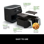 Dual Zone Digital Air Fryer 7.6L 6-in-1 Black - Image 4