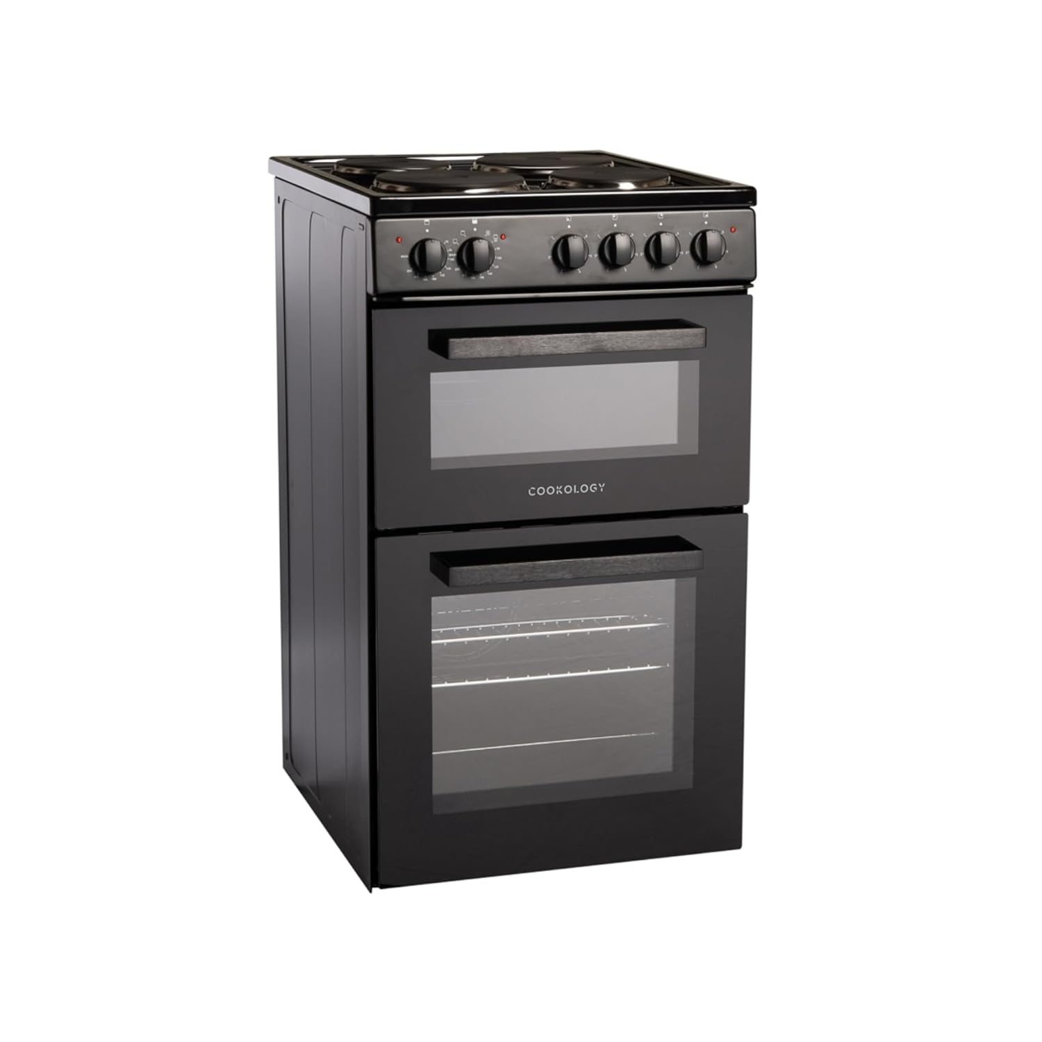 61lg1dgx1DL._SL1500.jpg Electric Twin Cavity Cooker 93L 4 Zone Solid Plate Hob Black - Image 1