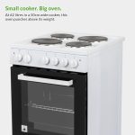 Freestanding Electric Cooker 62L 4 Solid Plate Hobs White - Image 6