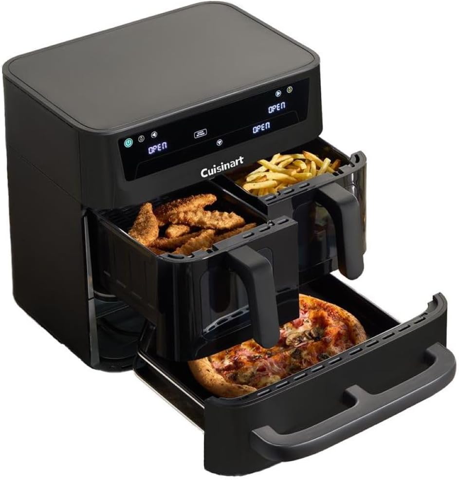 61nEsSj1VaL._AC_SL1000.jpg Tri Zone 13.6L Air Fryer Oven 3 Independent Cooking Zones PFAS-Free Black - Image 1