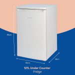 Under Counter Larder Fridge 127L Adjustable Thermostat White Reversible Door - Image 2