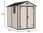 Outdoor Garden Storage Shed 6x8ft Double Doors Beige Brown - Image 4