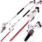 Cordless Hedge Trimmer & Chainsaw 4-In-1 20V Battery Powered Pole Saw White
