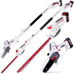 Cordless Hedge Trimmer & Chainsaw 4-In-1 20V Battery Powered Pole Saw White - Image 2