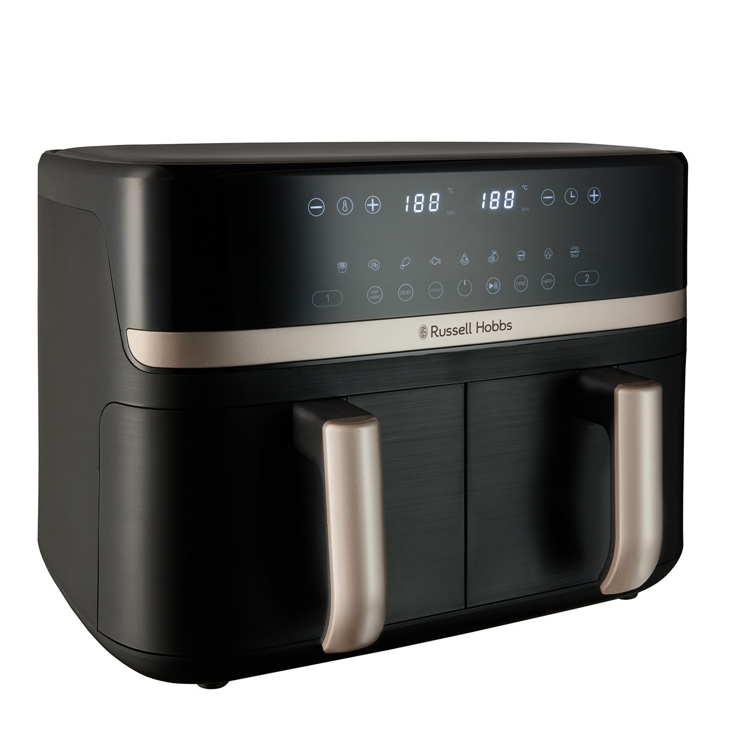 61p_uZ1_4hL._SL1500.jpg Dual Air Fryer 9L 2800W Dual Basket Touch Control Black - Image 1
