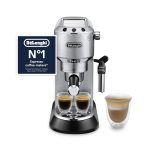 Traditional Pump Espresso Machine 15 Bar Milk Frother Silver