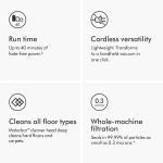 Cordless Stick Vacuum Cleaner 130 AW 40 Min Runtime Silver/Nickel - Image 6