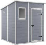 Garden Storage Shed 6 X 6 Ft Grey Resin Single Door