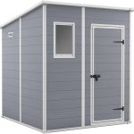 Garden Storage Shed 6 X 6 Ft Grey Resin Single Door