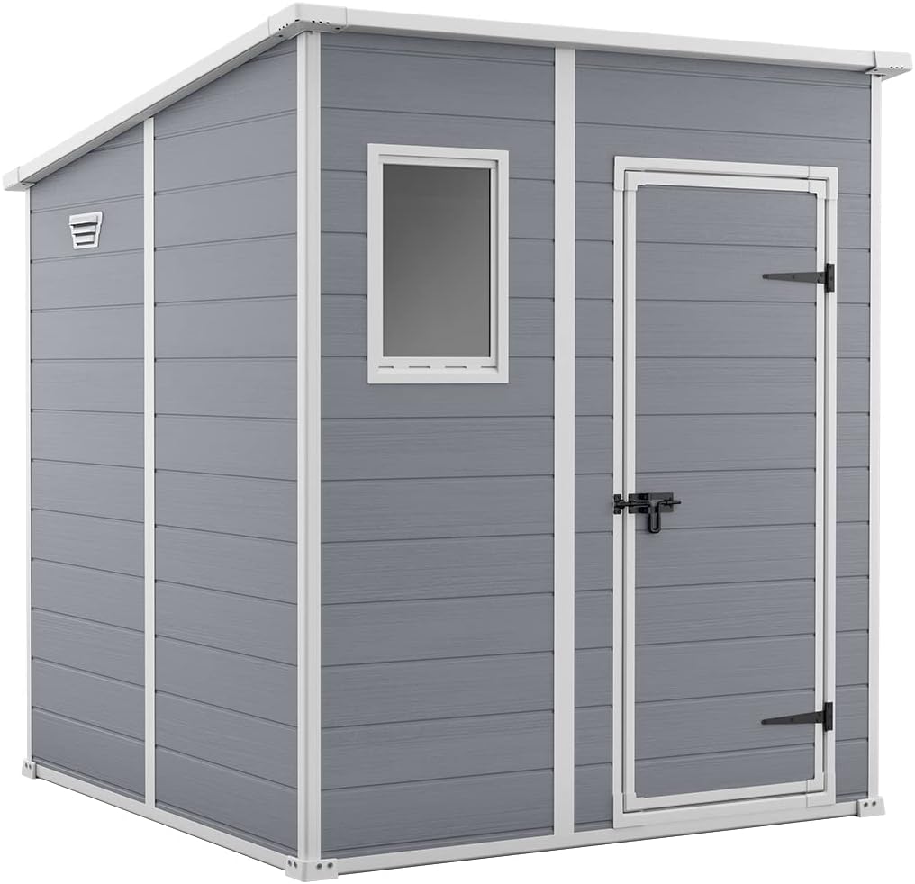 61rtCbCou3L._AC_SL1293.jpg Garden Storage Shed 6 X 6 Ft Grey Resin Single Door - Image 1
