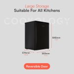 Freestanding Larder Fridge 130L Undercounter With Reversible Door Black - Image 4