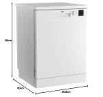 Freestanding Dishwasher 13 Place Settings 49dB Mini 30 Programme LED Display White - Image 7