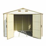 Plastic Garden Storage Shed 10 X 8 Ft Beige Brown Hinged Doors - Image 8