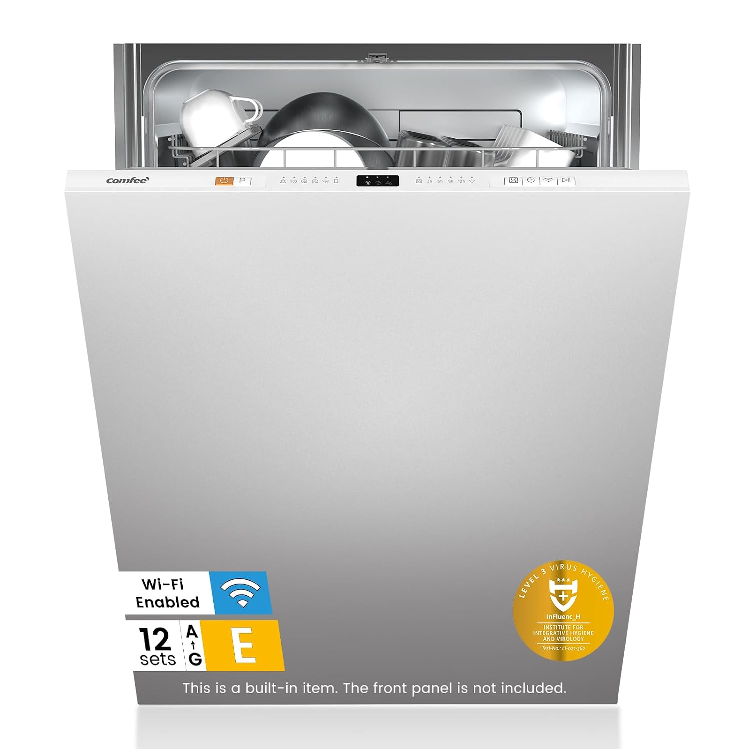 61y3gltF3ZL._SL1500.jpg Built-In Dishwasher 12 Place Settings 8 Programs 47dB White - Image 1