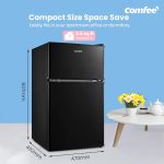 Under Counter Fridge Freezer 87L Double Door Reversible Door Black - Image 3
