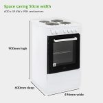 Freestanding Electric Cooker 62L 4 Solid Plate Hobs White - Image 8