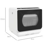 Table Top Dishwasher 6L Built-In Tank 4 Place Settings Touch Control White - Image 7