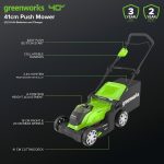 Cordless Lawnmower 41cm Cutting Width 50L Bag 2x 40V 2Ah Batteries - Image 2
