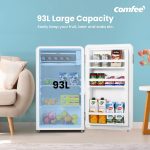 Under Counter Fridge 93L Retro Chiller Box Adjustable Thermostat White - Image 3